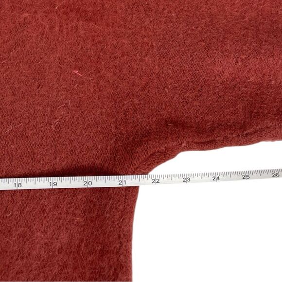 Connie A Lee Rust Red fuzzy Angora Knit Long Sleeve Sweater Women’s Size M/L - Picture 6 of 7